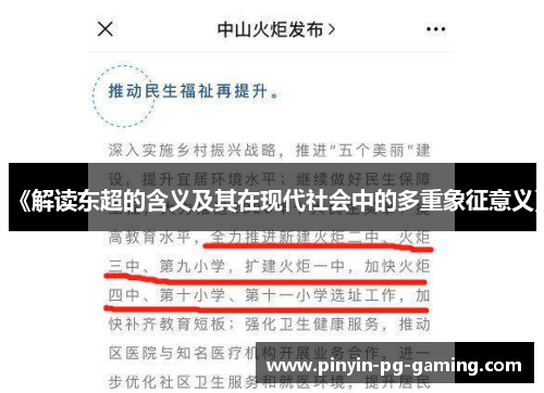 《解读东超的含义及其在现代社会中的多重象征意义》