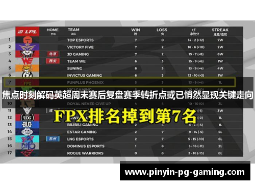 焦点时刻解码英超周末赛后复盘赛季转折点或已悄然显现关键走向